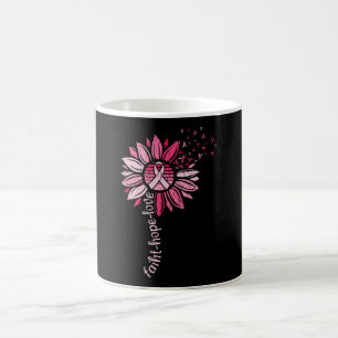Faith Hope Love Sunflower Breast Cancer Awareness Koffiemok