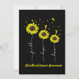 Faith Hope Love Sunflower Childhood Cancer Awarene Save The Date