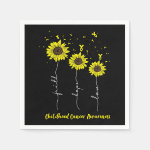 Faith Hope Love Sunflower Childhood Cancer Awarene Servet