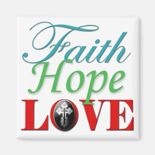 Faith Hope & Love w/ Cross Magneet