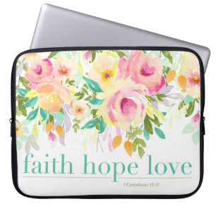Faith Hope Love   Waterverf Kuip voor laptop Sleeve