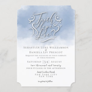 Faith Hope Love Wedding Invitation   Heaven Sent Kaart