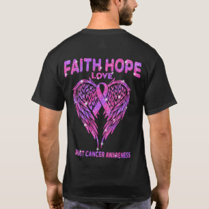 Faith Hope Love Wings Breast Cancer Awareness T-shirt