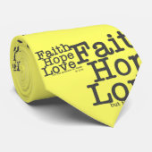 Faith Hope Love Yellow Stropdas (Opgerold)