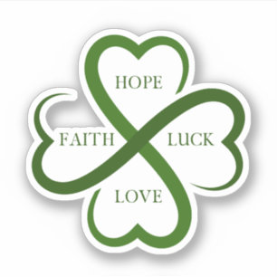 Faith, Hope, Luck, Love Sticker