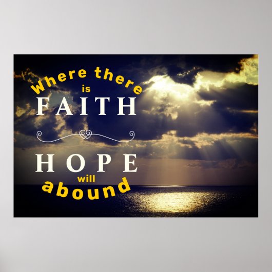 Faith & Hope Sunset Inspirerend Wall Poster (Voorkant)