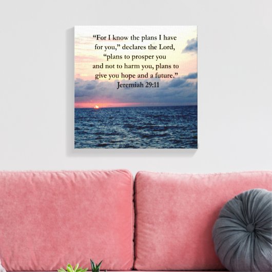 FAITH IN JEREMIAH 29:11 SUNRISE VERSE CANVAS AFDRUK (Insitu (Woonkamer))