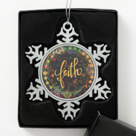 "Faith"-inspiratie Tin Sneeuwvlok Ornament