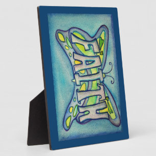 Faith Inspirational Papillon Peinture Plaque cadea