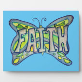 Faith Inspirational Papillon Peinture Plaque cadea (Devant)