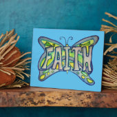 Faith Inspirational Papillon Peinture Plaque cadea (Côté)