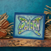 Faith Inspirational Papillon Peinture Plaque cadea (Côté)