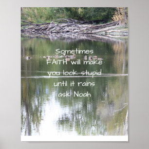 Faith Inspirerend Humor Quote Bijbel Christelijk Poster