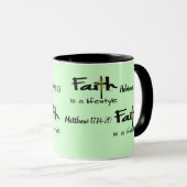 "Faith is a Lifestyle" - Hot Beverage Cup / Mug (Devant droit)