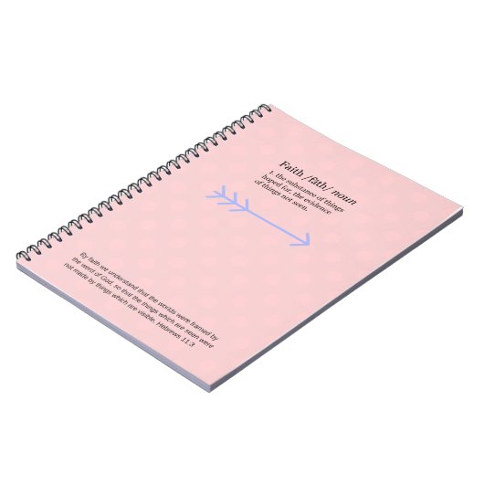 Faith journal, roze notitieboek (Linkerzijde)