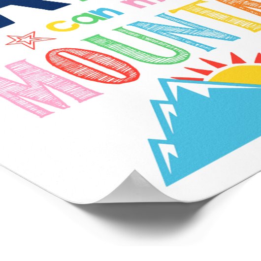 Faith kan bergen Kinder Scriptkunst verplaatsen Poster (Hoek)