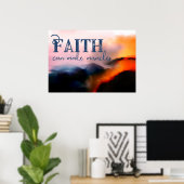 Faith kan Miracles die Cliff Abstract maken Poster (Thuiskantoor)