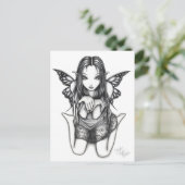 "Faith" Kneeling Butterfly Fairy Art Briefkaart (Staand voorkant)