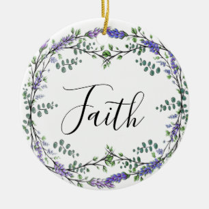 Faith Lavendel Eucalyptus paarse bloemen boho Keramisch Ornament