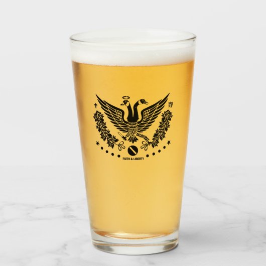 Faith & Liberty Pint Glass Glas (Voorkant gevuld)