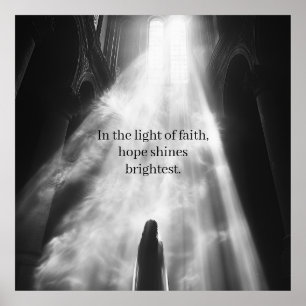 Faith Light in Church Inspirerend Hoop Quote Poster