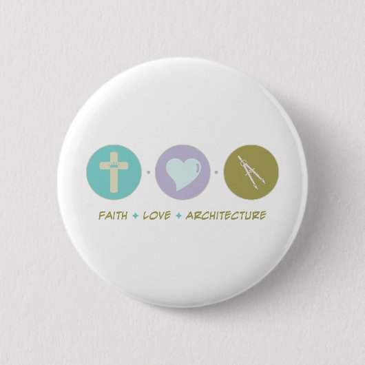 Faith Love Architecture Ronde Button 5,7 Cm (Voorkant)