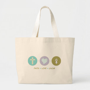 Faith Love Choir Grote Tote Bag