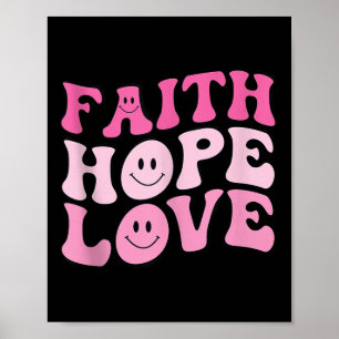 Faith Love Hope Borstkanker Awareness Tanktop Poster