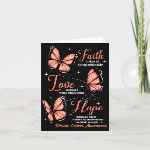 Faith Love Hope Butterfly Baarmoederkanker Bewustz Kaart
