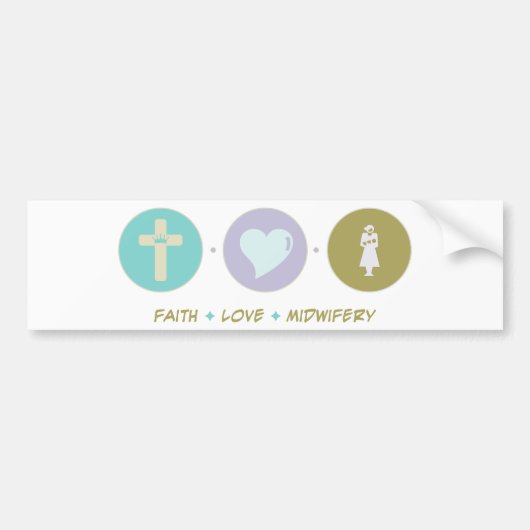 Faith Love Midwifery Bumpersticker (Voorkant)