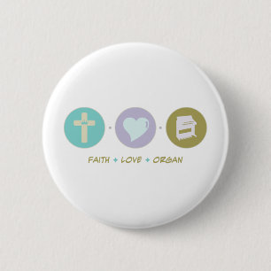 Faith Love Organ Ronde Button 5,7 Cm