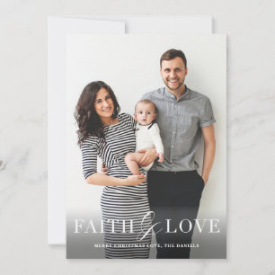 Faith & love religieuze foto kerstkaart