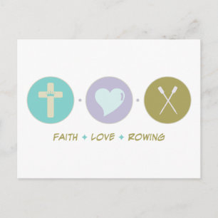 Faith Love Rowing Briefkaart