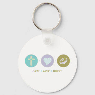 Faith Love Rugby Sleutelhanger