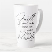 Faith maakt dingen mogelijk latte mok (Rechterhoek)