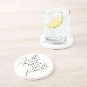 Faith maakt dingen mogelijk zandsteen onderzetter