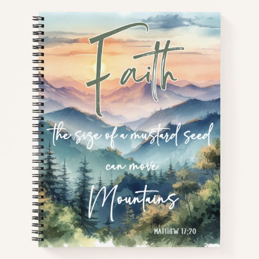 Faith (Mattheüs 17:20) 8,5" x 11" spiraal Notitieb Notitieboek (Voorkant)