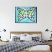 Faith Mot Bleu Papillon Peinture Toile de toile (Insitu(Chambre))