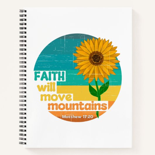 Faith Move Mountains Christelijk ontwerp Notitieboek (Voorkant)