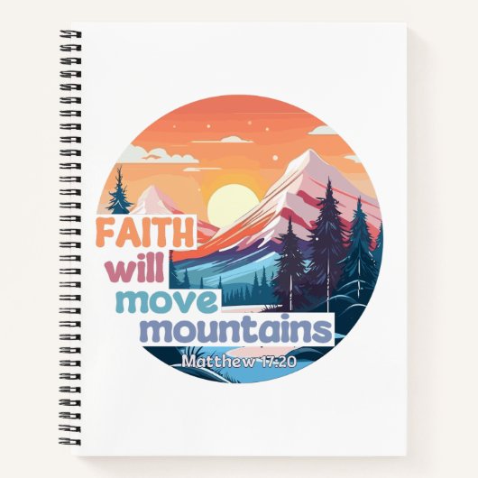 Faith Move Mountains Christelijk ontwerp Notitieboek (Voorkant)