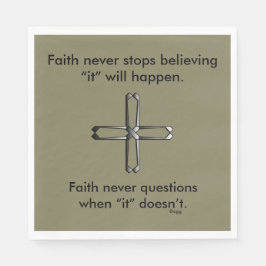 Faith Never Napkins w/Steel Cross Servet