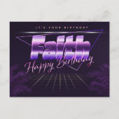 Faith Nom Prénom carte postale violette anniversai (Devant)