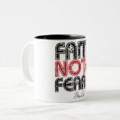 Faith not Fear Black 11 oz Two-Tone Mok (Voorkant links)