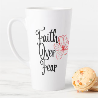 Faith Over Angst Glanzende Inspirerend Thee Latte  Mok