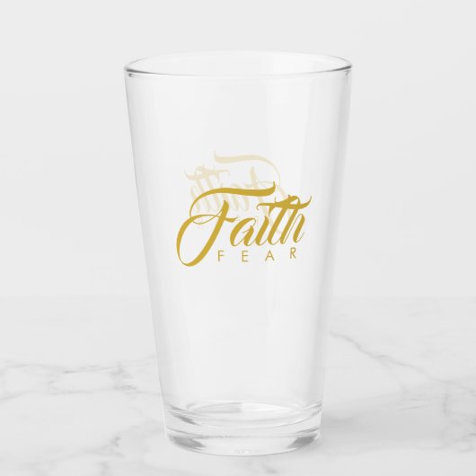 Faith Over Angst Gold Graphic Glas (Voorkant)