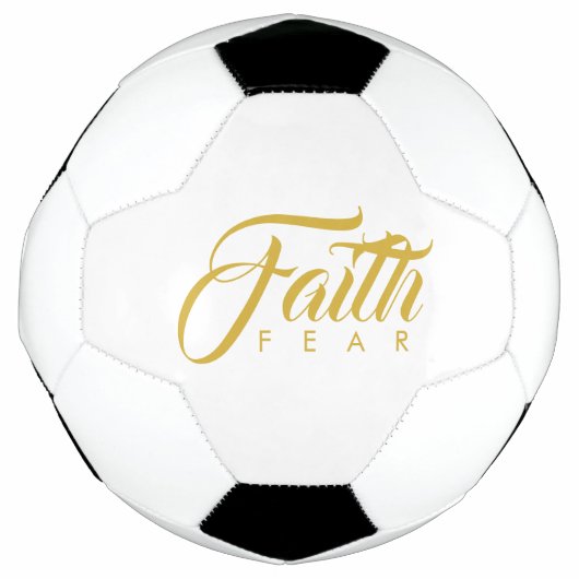 Faith Over Angst Gold Graphic Voetbal (Voorkant)