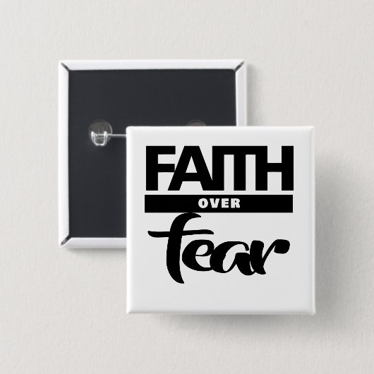 Faith Over Fea Vierkante Button 5,1 Cm (Voorkant /achterkant)