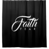 Faith Over Fear Black Douchegordijn (Voorkant)