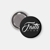 Faith Over Fear Black Magneet (Voorkant / Achterkant)
