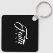 Faith Over Fear Black Sleutelhanger (Achterkant)